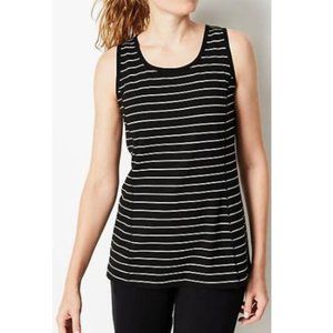 J. Jill black-and cream-striped Fit Performance Tank